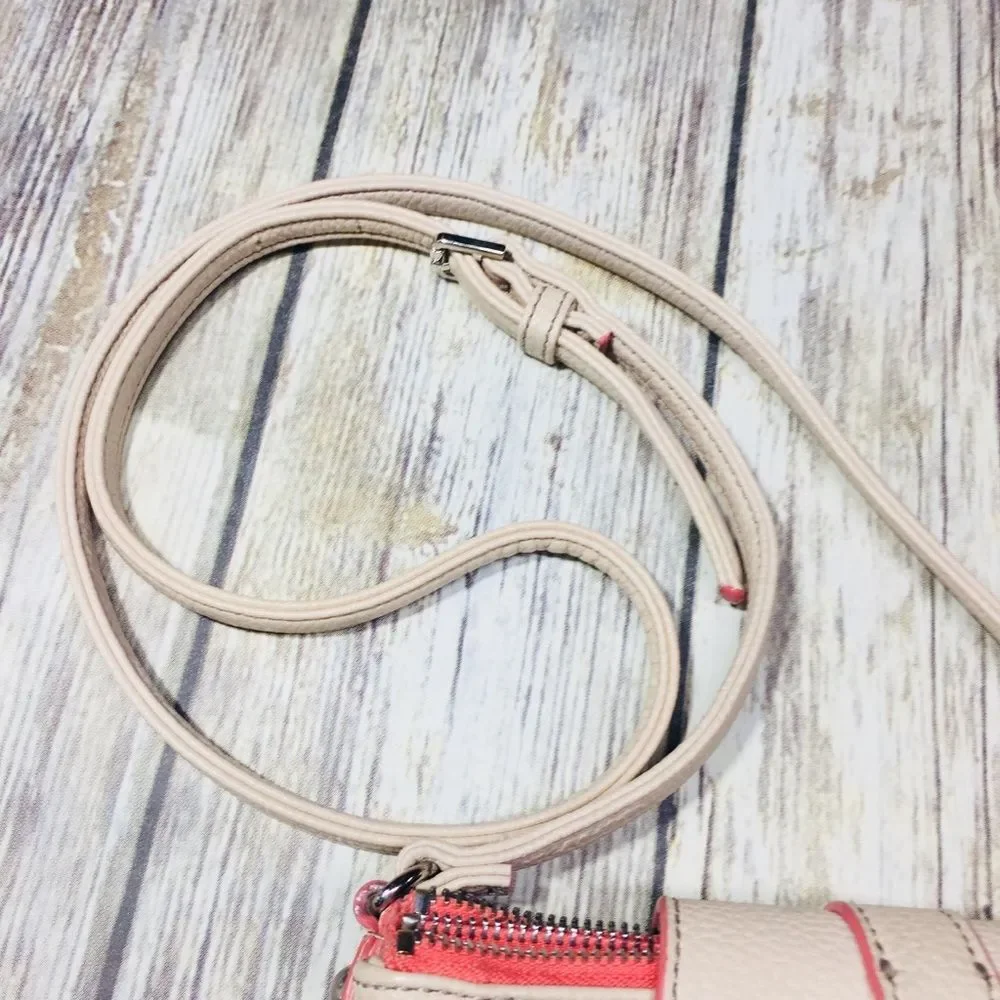 Nine West Trifold Crossbody Purse Nude Coral